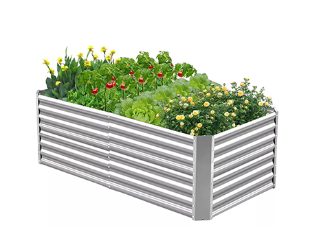 Galvanized flower bed